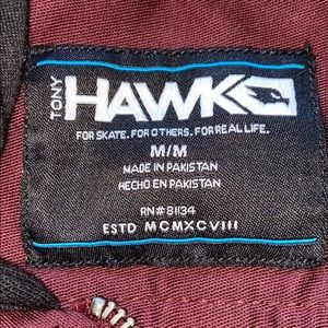 maroon, light weight utility jacket, Tony Hawk